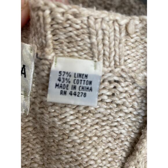 Marisa Christina Woman Size 1X Knitted By Hand Woven Sweater Cardigan Linen - Picture 7 of 11